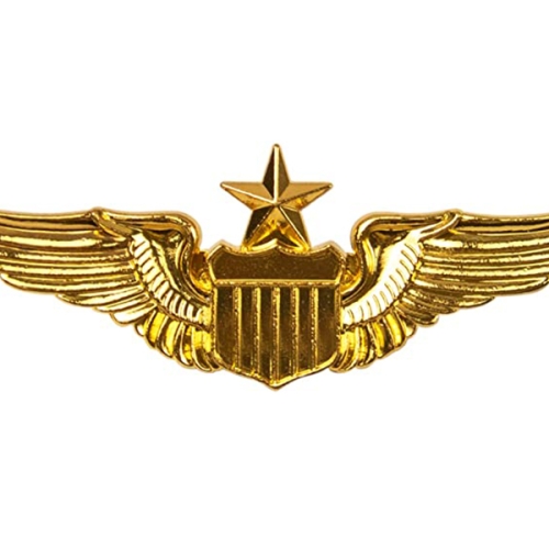 AUEAR, Metal Aviator Pin Military Wings Pin USAF Air Force Senior Pilot Wing Badge Gold