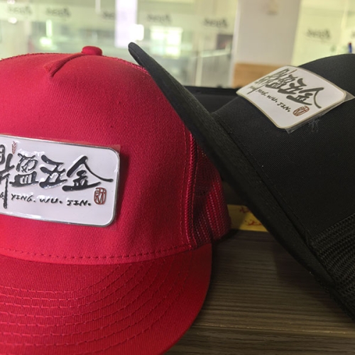 Custom Rhinestone metal logo hat badge Cap badge