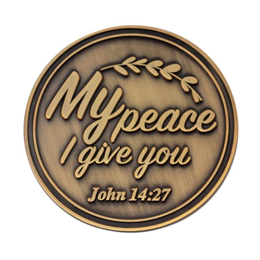 The Lord is My Peace Christian Coin, Dove and Olive Branch Pocket Token of Serenity