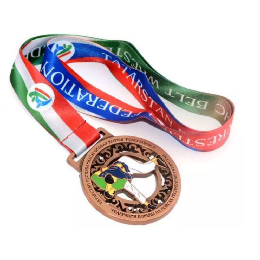 Custom Sport medal with Ribbons factory Direct sale
