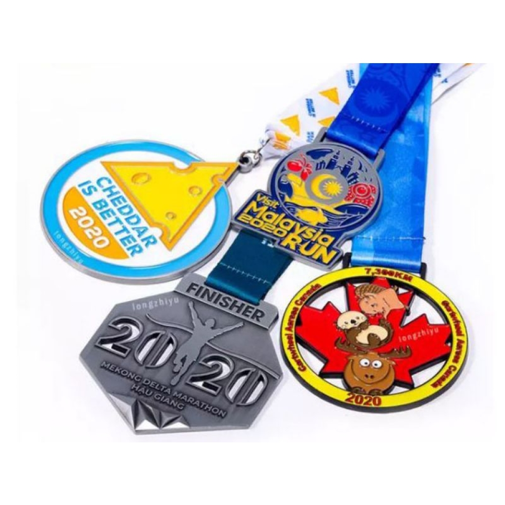 enamel glittering marathons running medal