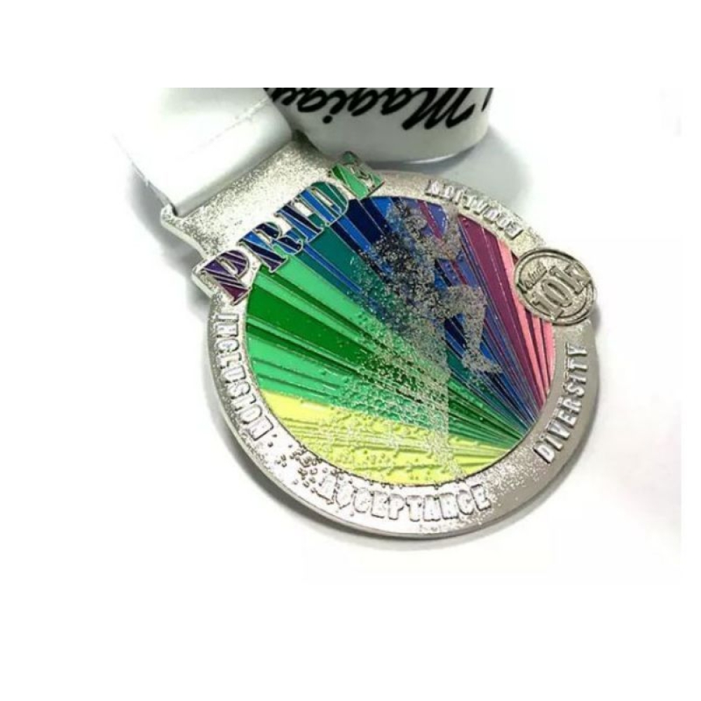 enamel glittering marathons running medal