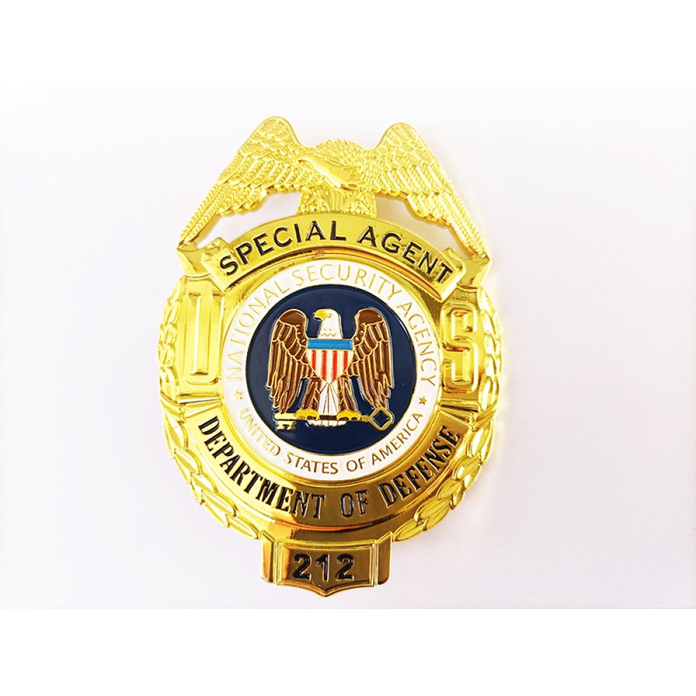 Embossed 3D soft hard enamel security military badge for souvenir