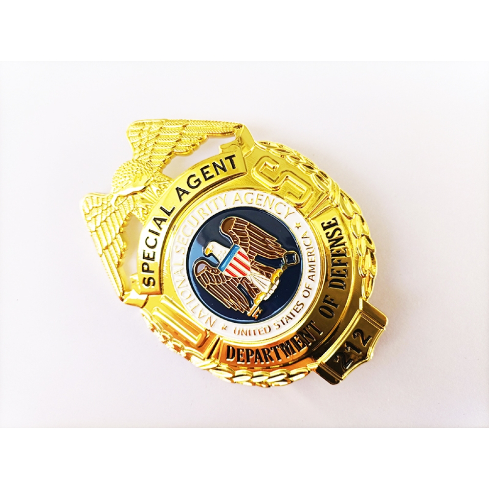 Embossed 3D soft hard enamel security military badge for souvenir