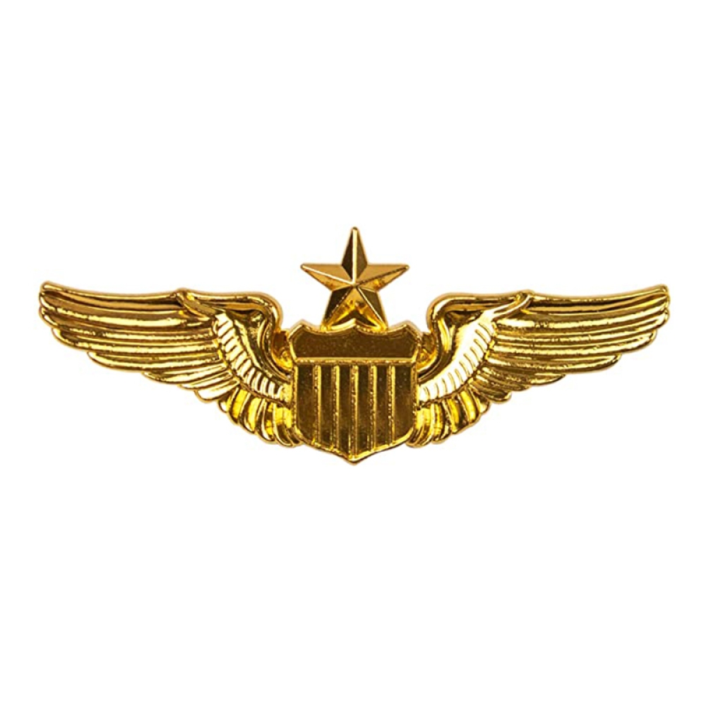 AUEAR, Metal Aviator Pin Military Wings Pin USAF Air Force Senior Pilot Wing Badge Gold
